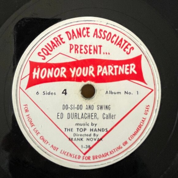 3 Records - Honor Your Partner Square Dances 78RPM 12” Ed Durlacher - Vintage - Picture 7 of 16